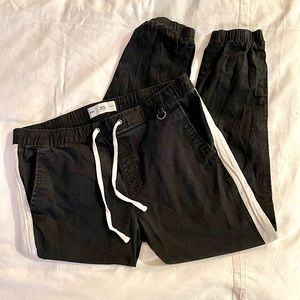 Drake cotton on drawstring mens jogger pants with stripe size 36